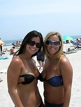 Chicks take off bikinis and sunbathe baretitted