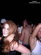 Girls' downblouse is seen as they entertain